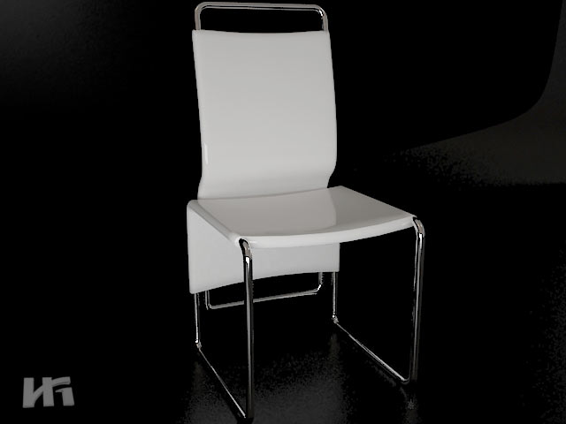 хромированный и белый дизайнерский стул даикис