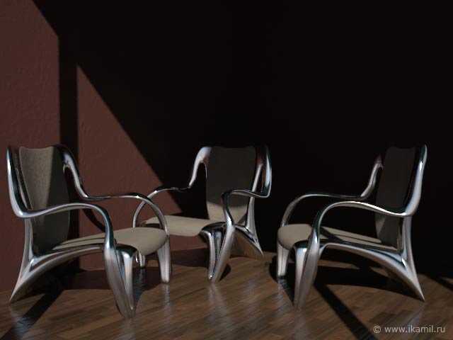 металлизированные кресла из каучука