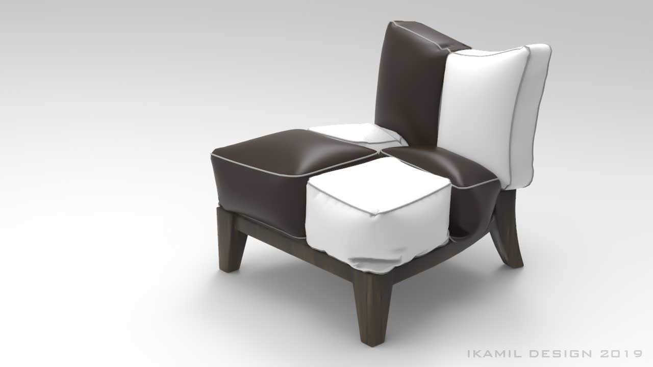 кресло 6ki дизайнерское белое и коричневое