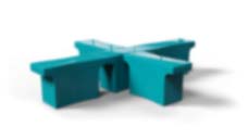 скамейки бирюзовые дизайнерские из пластика, 2020