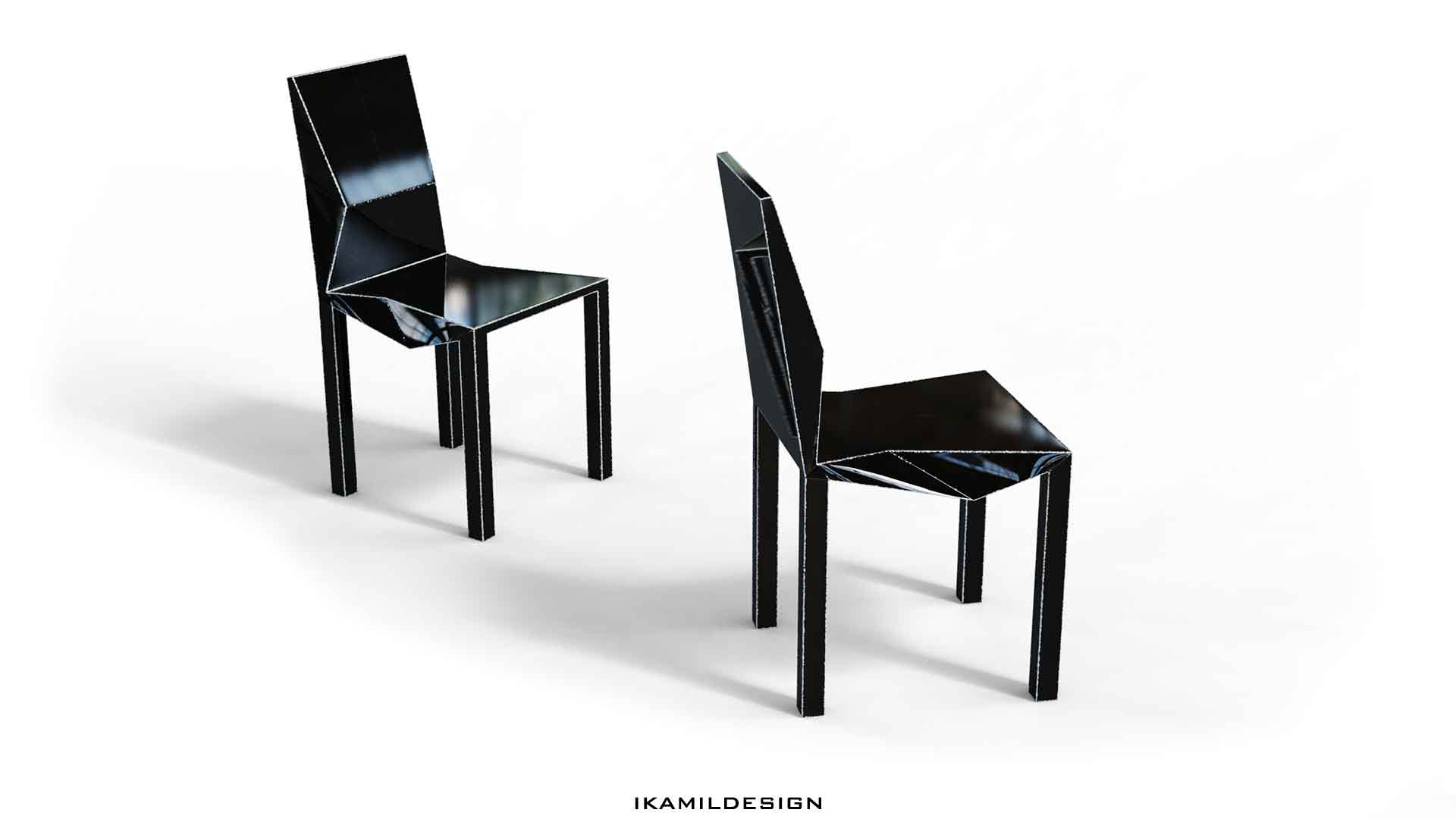 два одинаковых стула для обеденной группы, ikamildesign f120