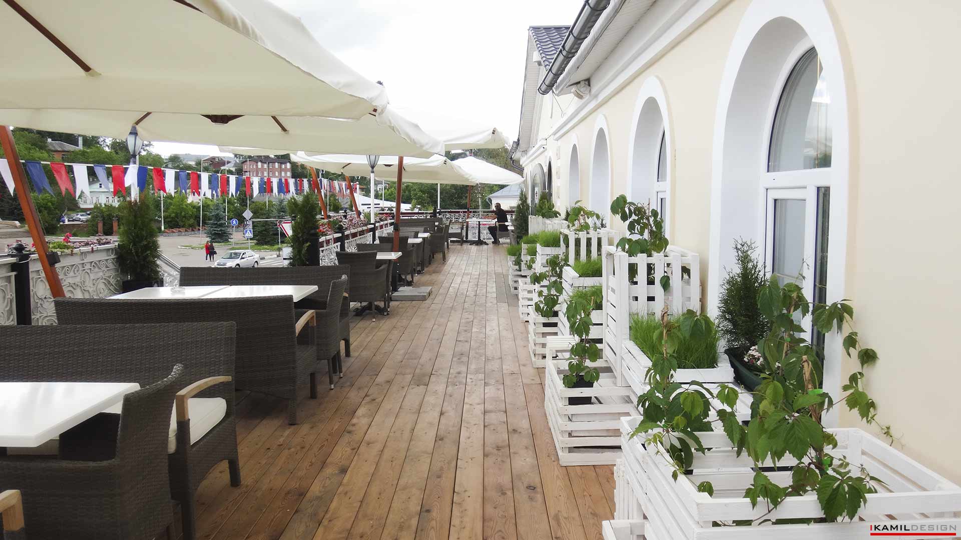 веранда летний ресторан, проект кафе 120 м<sup>2</sup>