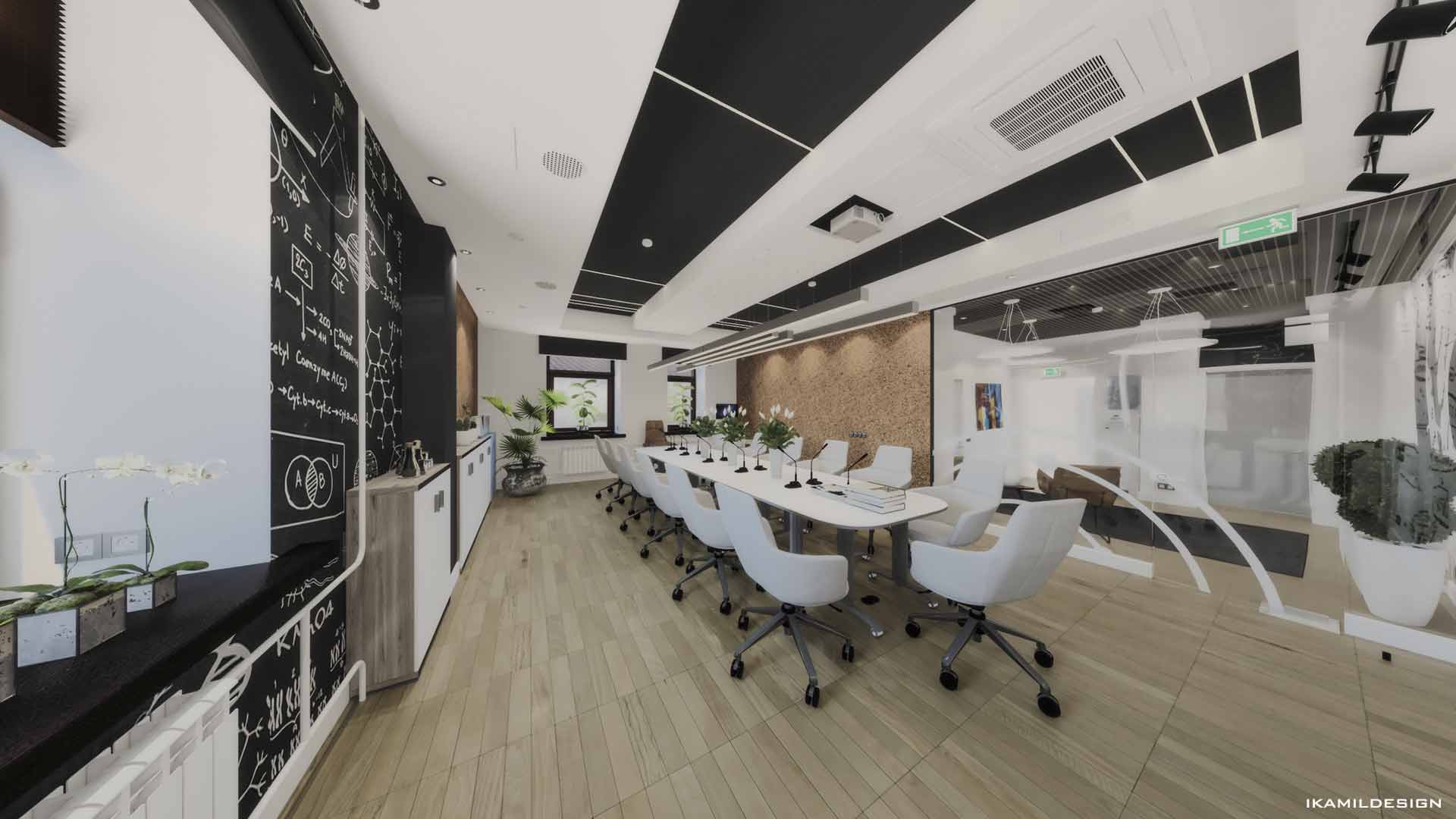 дизайн интерьера переговорной офиса, нко, москва, ikamildesign