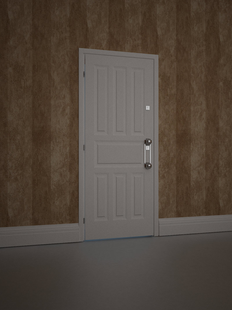 дверной механизм дваиник на двери общий вид