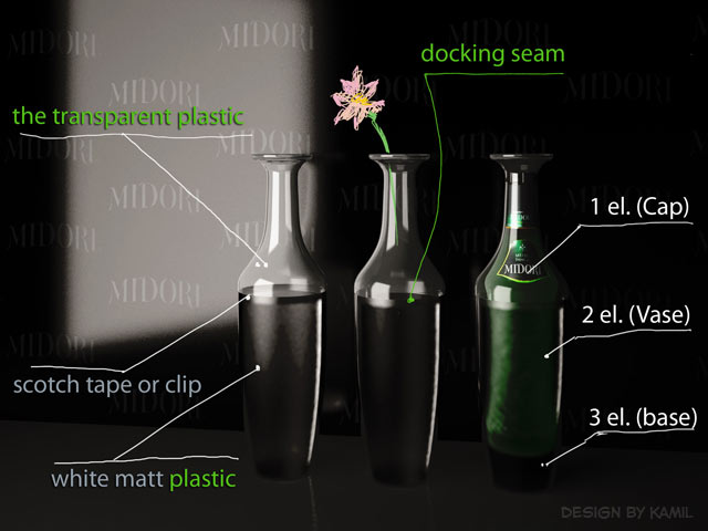 дизайн вазы с пояснениями и сравнением