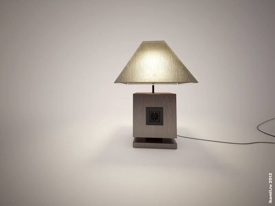 дизайн светильника с розетками цвет тонированного дуба