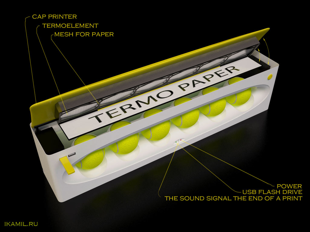 дизайн принтера изображений на спортивных мячах для большого тенниса