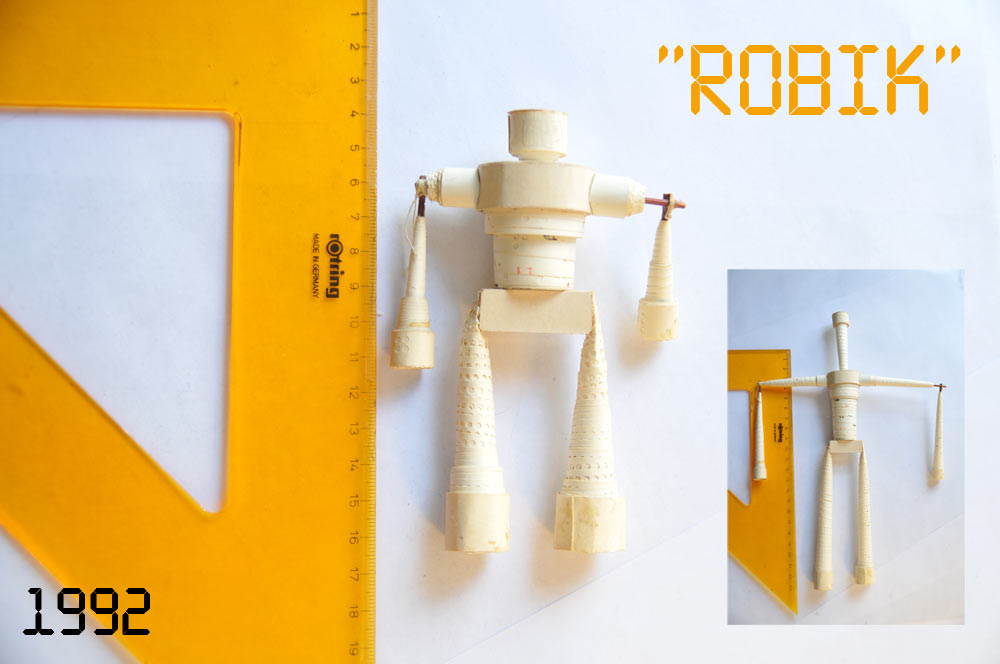 ⇒ дизайн концептуальной игрушки робота из лент