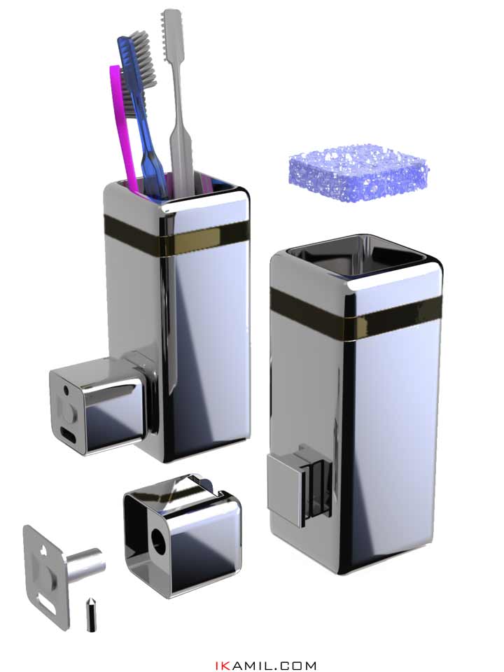принцип сборки декора кубико на примере стакана под зубные щетки